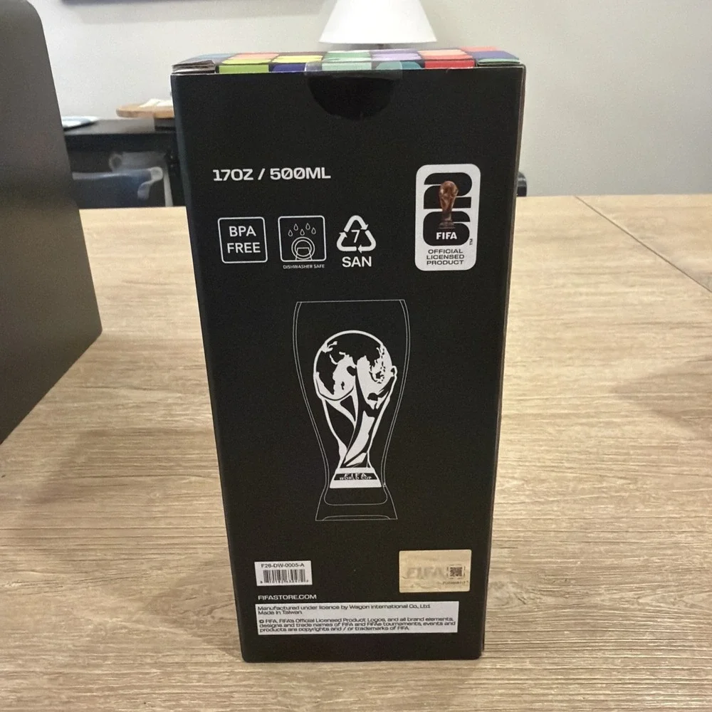 FIFA Licensed Shatterproof BPA-Free SAN Beer Glass 17oz Clear World Cup
